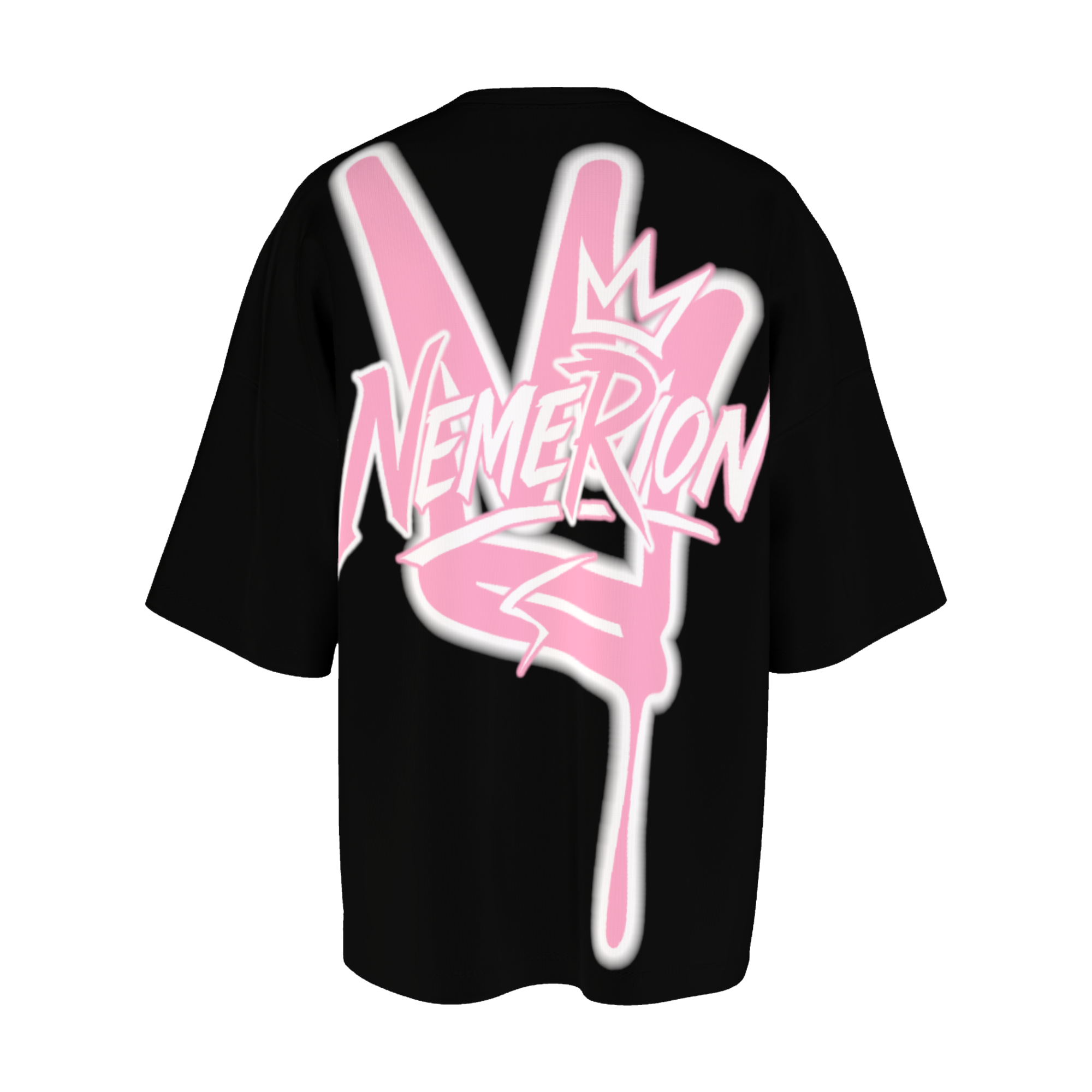 NEMERION CROWN TEE - Black - Back signature print