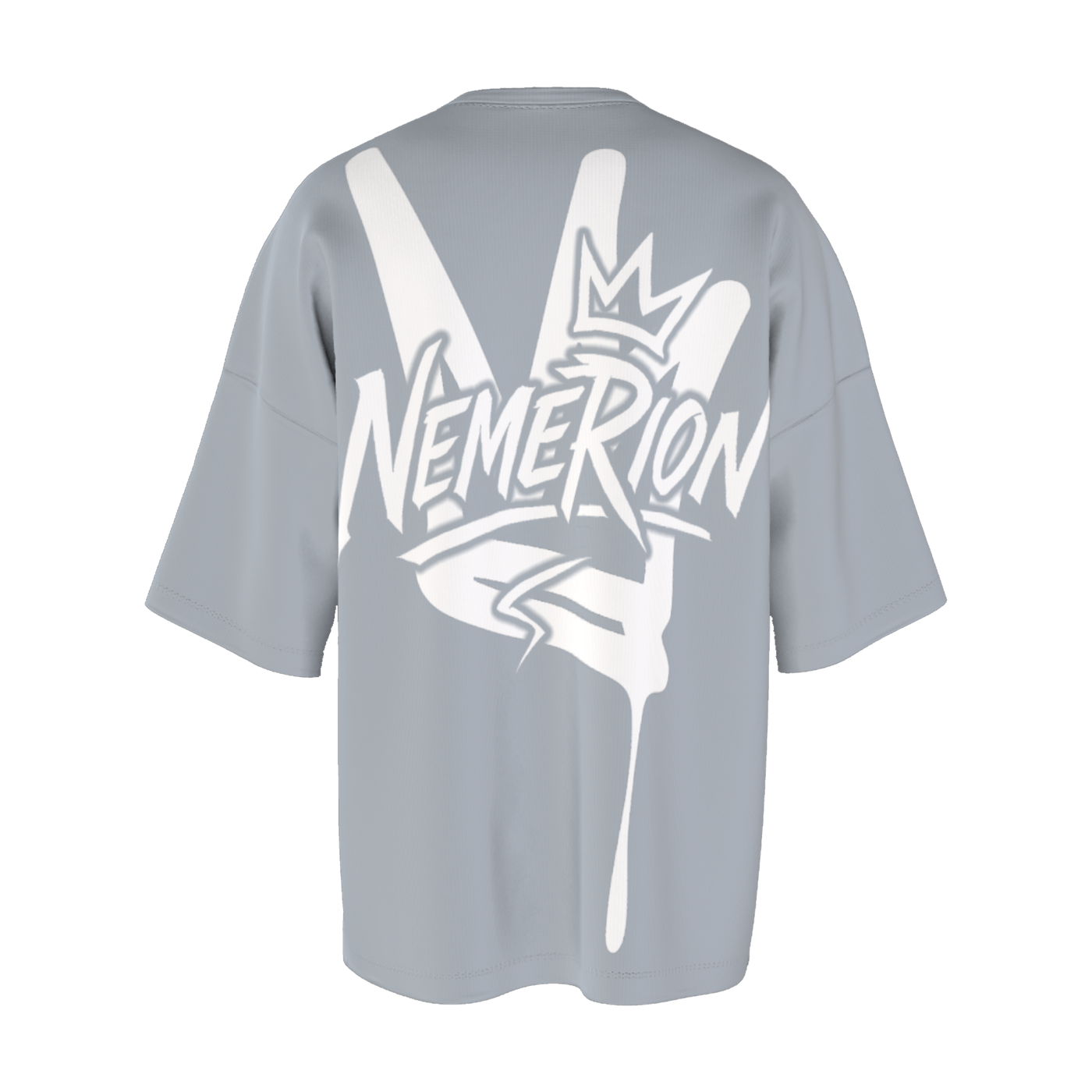 NEMERION CROWN TEE - Grey - Back signature print