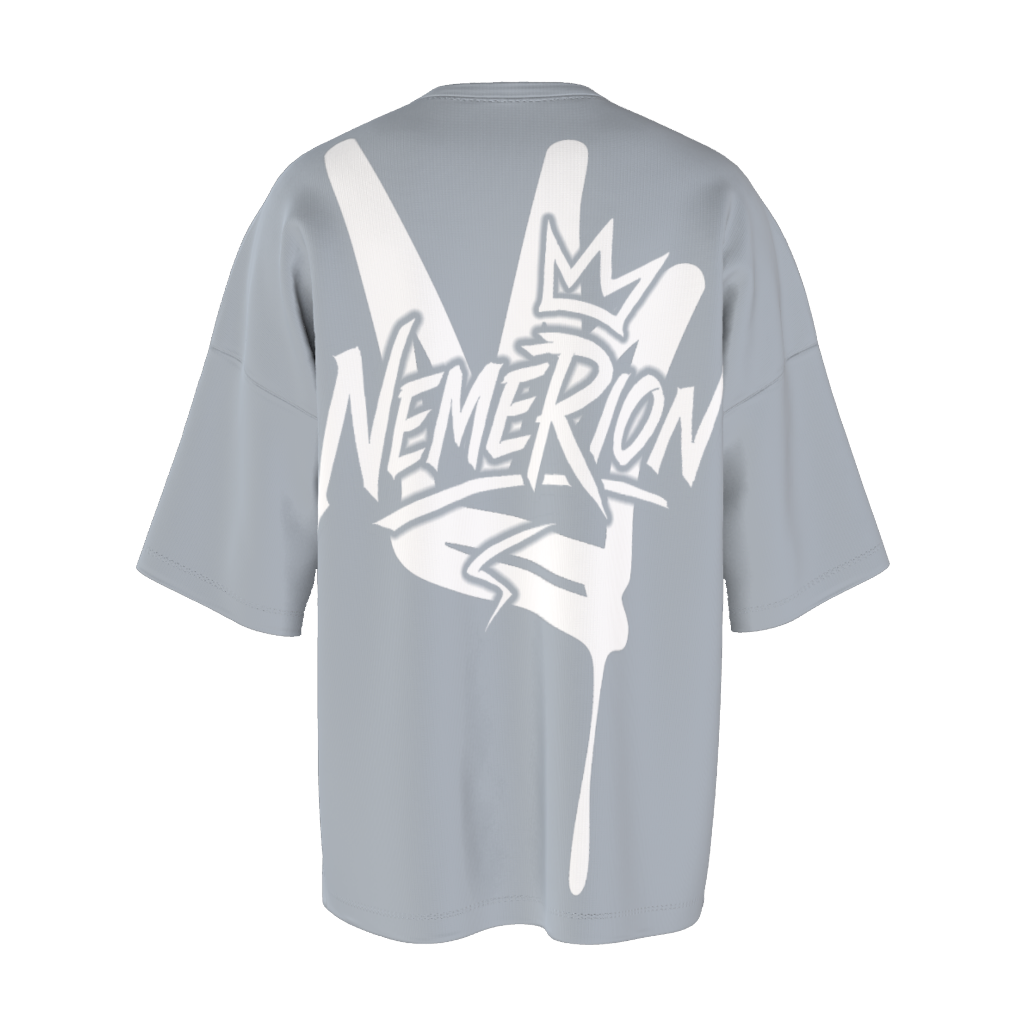 NEMERION CROWN TEE - Grey - Back signature print
