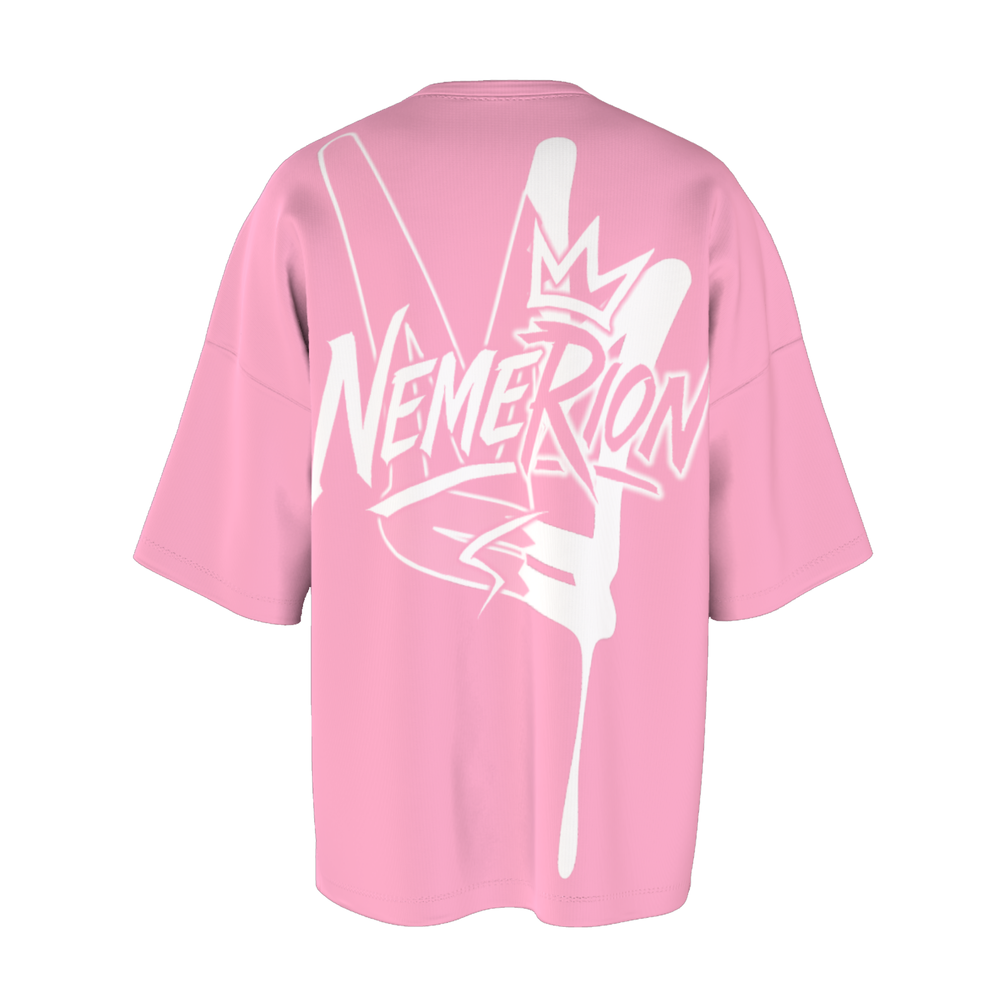 NEMERION CROWN TEE - Pink - Back signature print